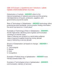 GEB 3375 Exam 1 Questions and Solutions Latest Update 2025/2026|Certain Success