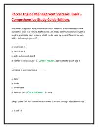 Paccar Engine Management Systems Finals – Comprehensive Study Guide Edition.