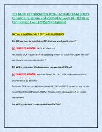 3CX BASIC CERTIFICATION 2026 – ACTUAL EXAM SCRIPT Complete Questions and Verified Answers