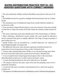 Water Distribution D1 D2 Practice Test (PDF) | 2026 Exam Questions & Answers