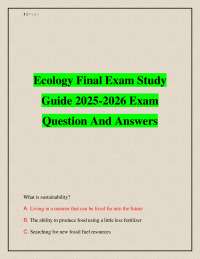 Ecology Final Exam Study Guide 2025-2026 Exam Question And Answers