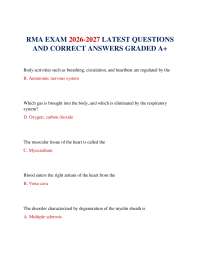 RMA EXAM 2026-2027 LATEST QUESTIONS AND CORRECT ANSWERS GRADED A+