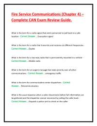 Fire Service Communications (Chapter 4) – Complete CAN Exam Review Guide.