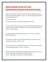 CAN EV Systems & CDL 2.9–2.10 – Comprehensive Questions & Answers Exams .
