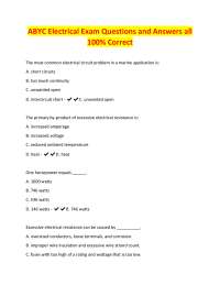 ABYC Electrical Exam Questions and Answers all 100% Correct