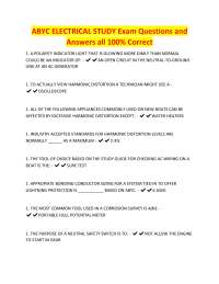 ABYC ELECTRICAL STUDY Exam Questions and Answers all 100% Correct