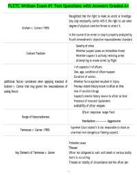 FLETC Written Exam #1 Test Questions with Answers Graded A+