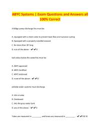 ABYC Systems | Exam Questions and Answers all 100% Correct