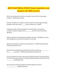ABYC ELECTRICAL STUDY2 Exam Questions and Answers all 100% Correct