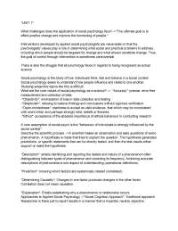 PSYC 340- Applied Social Psychology- Athabasca U. EXAM, MOST TESTED QUESTIONS AND VERIFIED
