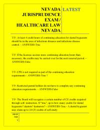 NEVADA JURISPRUDENCE EXAM / HEALTHCARE LAW NEVADA LATEST