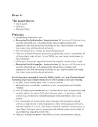 Comprehensive Exam 4 study guide covering major jazz artists, musical styles, historical d