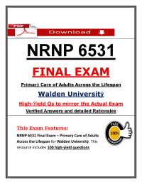 NRNP 6531 Final Exam (PDF) | (2026/2027) Primary Care Qs | Walden