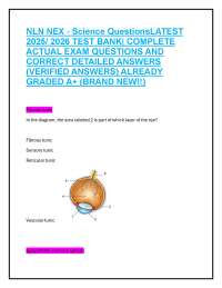 NLN NEX - Science QuestionsLATEST 2025/ 2026 TEST BANK| COMPLETE ACTUAL EXAM QUESTIONS A