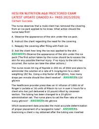 HESI RN NUTRITION A&B PROCTORED EXAM LATEST UPDATE GRADED A+ PASS 2025/2026|Certain Succe