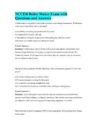 NCCER Boiler Maker Exam with Questions and Answers