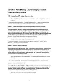 Certified Anti-Money Laundering Specialist Examination (CAMS)