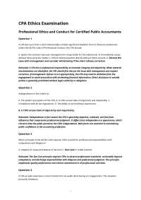 CPA Ethics Examination Professional Ethics and Conduct for Certified Public Accountants