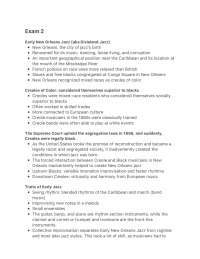 Jazz in America Exam 2 Study Guide and Course Notes