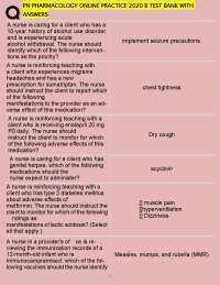 PN Pharmacology Online Practice 2020 B: Test Bank & Answers, Nursing PDF