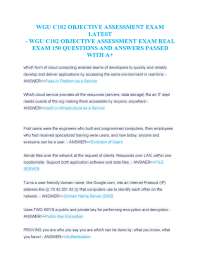 WGU C182 OBJECTIVE ASSESSMENT EXAM LATEST- WGU C182 OBJECTIVE ASSESSMENT EXAM REAL EXAM