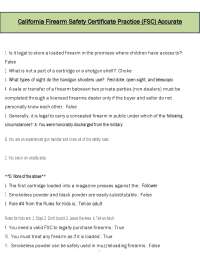 California FSC Practice (PDF) | 2026 Firearm Safety Exam Questions | Verified Answers