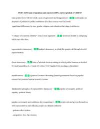 POSC 225 Exam 1 Questions and Answers 100% correct graded A+ 2020/27