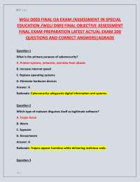 WGU D003 FINAL OA EXAM /ASSESSMENT IN SPECIAL EDUCATION /WGU D003 FINAL OBJECTIVE ASSESSM