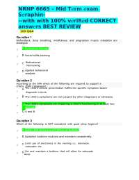 NRNP 6665 – Mid Term ex𝑎m Ser𝑎phin- --with with 100% verified CORRECT 𝑎nswers