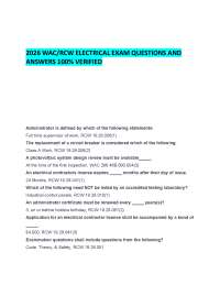 2026 WAC/RCW ELECTRICAL EXAM QUESTIONS AND ANSWERS 100% VERIFIED