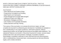 NORTH CAROLINA GAME DEVELOPMENT CERTIFICATION – PRACTICE QUESTIONS AND CORRECT ANSWERS (VE