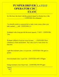 PUMPER DRIVER OPERATOR CDC EXAM LATEST