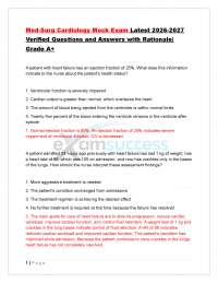 Med-Surg Cardiology Mock Exam Latest 2026-2027 Verified Questions and Answers with Ration