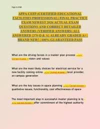APPA CEFP Certified Educational Facilities Professional Exam Questions & Answers