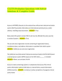 CLETS Probation Questions with Solved Solutions & Complete Guide