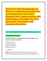 WGU D413 Telecommunication & Wireless Communication Objective Assessment Prep 2025/2026:
