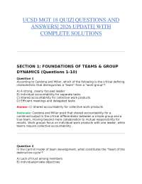 UCSD MGT 18 QUIZ| QUESTIONS AND ANSWERS| 2026 UPDATE| WITH COMPLETE SOLUTIONS
