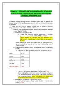 FNAN 321 GEORGE MASON UNIVERSITY REVISION STUDY GUIDE, QUESTIONS WITH DETAILED ANSWERS