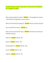 NCJIS Study Guide: Questions with Solved Solutions & Complete Guide