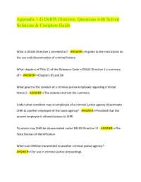 Appendix 1-G DelJIS Directive: Questions with Solved Solutions & Complete Guide