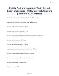 Deli Production, Food Handling, and Product Identification Exam Questions and Answers