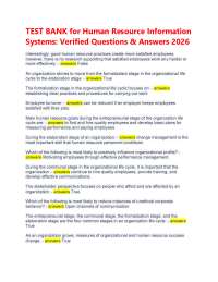 TEST BANK for Human Resource Information Systems: Verified Questions & Answers 2026
