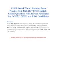 ASWB Practice Exam 2026-2027: 105 Questions