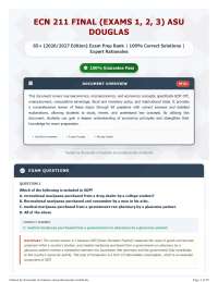ECN 211 Final (Exams 1, 2, 3) ASU Douglas 65+ (2026 2027 Edition) Exam Prep Bank