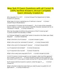 New York PI Exam Questions with all Correct & 100% Verified Answers |Actual Complete Exam