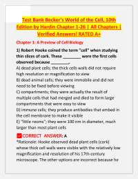 Test Bank Becker's World of the Cell, 10th Edition by Hardin Chapter 1-26 | All Chapters