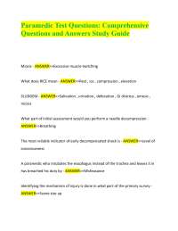 Paramedic Test Questions: Comprehensive Questions and Answers Study Guide