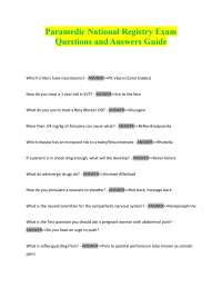 Paramedic National Registry Exam Questions and Answers Guide