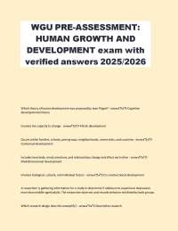 WGU Human Growth and Development Pre-Assessment Exam 2025-2026 – Complete Study Guide with