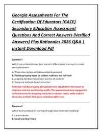 Georgia Assessments For The Certification Of Educators (GACE) Secondary Education Assess